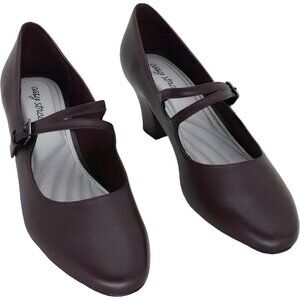 Easy Street Meryl Mary Jane Pumps Burgundy Womens Dress Heels 9W US